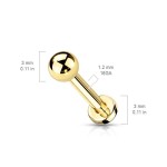 Duhový piercing do brady TITAN (1,2 x 6 mm)