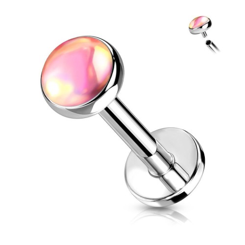 Labreta / piercing do brady (růžová 1,2 x 6 mm)