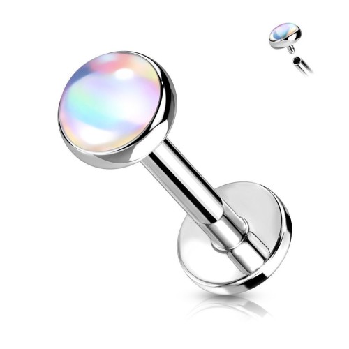 Labreta / piercing do brady (bílá 1,2 x 6 mm)
