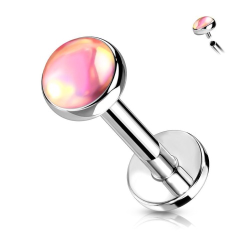 Labreta / piercing do brady (růžová 1,2 x 8 mm)