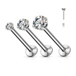 Labreta PUSH IN zirkon (2 mm, 1,2 x 8 mm)