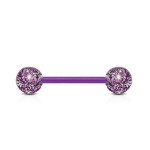 Piercing činka bioplast s třpytkami (zelený)