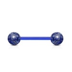 Piercing činka bioplast s třpytkami (zelený)