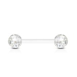 Piercing činka bioplast s třpytkami (čirý)