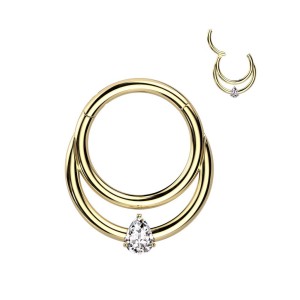 Zlacený piercing septum / helix / cartilage TITAN