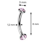 Piercing do obočí TITAN (růžová)