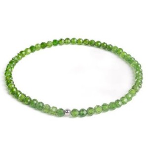 Minerální náramek přírodní Diopsid a stříbro AG925
