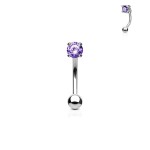 Piercing do obočí - zirkon (růžový)