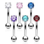 Piercing do obočí - zirkon (červený)