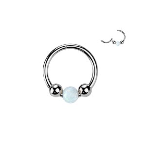 Piercing segment kruh s opálem TITAN