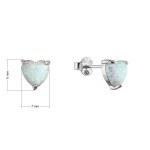 Stříbrné náušnice opálová srdíčka 11691.1