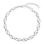 Stříbrný náramek kávová zrna se zirkony 13083.1 crystal