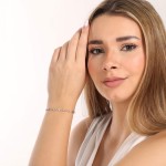 Stříbrný náramek kávová zrna se zirkony 13083.1 crystal