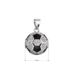 Stříbrný přívěsek fotbalový míč 14064.1 crystal
