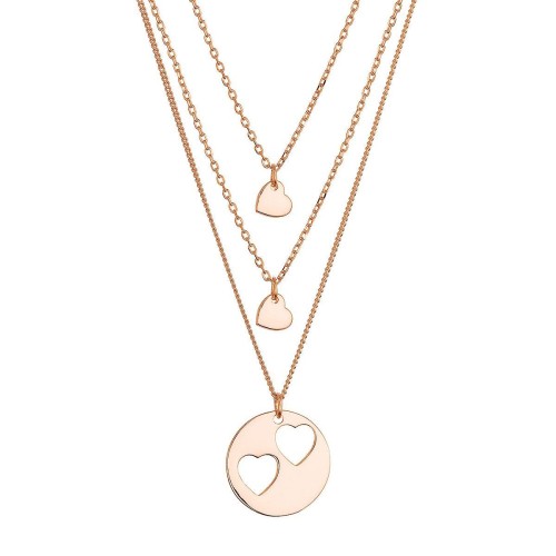 Pozlacený stříbrný set náhrdelníků pro maminku a dvě dcery 62048 rose gold