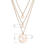 Pozlacený stříbrný set náhrdelníků pro maminku a dvě dcery 62048 rose gold