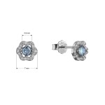 Stříbrné náušnice kytičky s modrým zirkonem 11702.3 blue