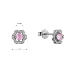 Stříbrné náušnice kytičky s růžovým zirkonem 11702.3 rose