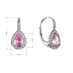 Stříbrné visací náušnice kapičky 11642.3 rose
