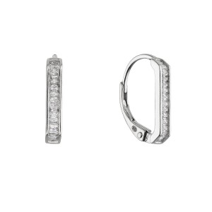 Stříbrné visací náušnice dlouhý obdélník 11657.1