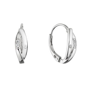 Stříbrné visací náušnice se zirkony 11664.1