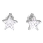 Ocelové náušnice hvězdičky s krystaly Swarovski Elements