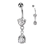 Visací piercing do pupíku (čirá)