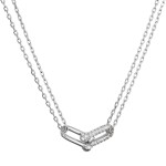 Stříbrný náhrdelník s elegantním uzlem a zirkony 12142.1