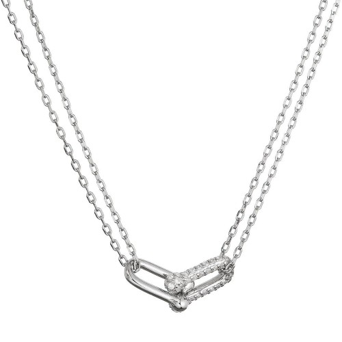 Stříbrný náhrdelník s elegantním uzlem a zirkony 12142.1