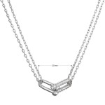 Stříbrný náhrdelník s elegantním uzlem a zirkony 12142.1