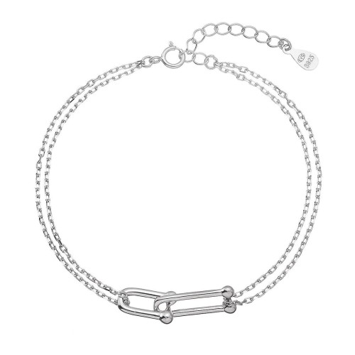 Stříbrný náramek s elegantním uzlem 63021