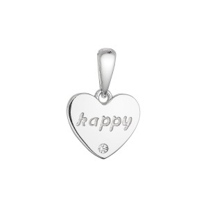 Stříbrný přívěsek srdíčko ”happy” 14061.1