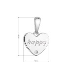 Stříbrný přívěsek srdíčko ”happy” 14061.1