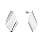 Stříbrné náušnice lesklé kosočtverce 61082