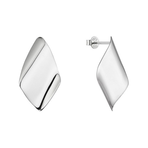 Stříbrné náušnice lesklé kosočtverce 61082