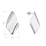 Stříbrné náušnice lesklé kosočtverce 61082