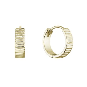 Pozlacené sříbrné náušnice kruhy plastický vzor 61089