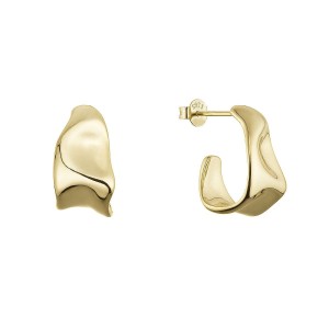 Pozlacené stříbrné náušnice s elegantními liniemi 61111