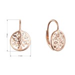 Pozlacené stříbrné náušnice strom života se zirkony 11712.1 rose gold