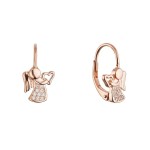 Pozlacené stříbrné náušnice andělé se srdíčky 11721.1 rose gold
