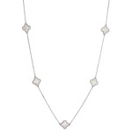 Stříbrný náhrdelník čtyřlístky s perletí 12150.1