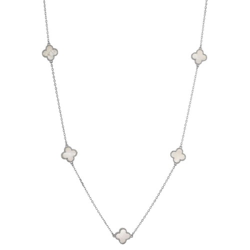 Stříbrný náhrdelník čtyřlístky s perletí 12150.1