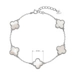 Náramek stříbrný perleťové čtyřlístky 13089.1