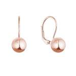 Pozlacené stříbrné náušnice lesklá kulička 61136 rose gold