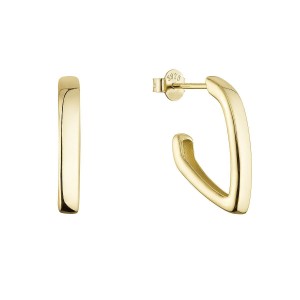 Pozlacené stříbrné náušnice obdélníky 61115