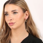 Pozlacené stříbrné náušnice obdélníky 61115