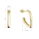 Pozlacené stříbrné náušnice obdélníky 61115