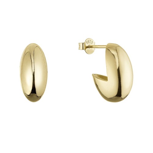 Pozlacené stříbrné náušnice oválné 61120