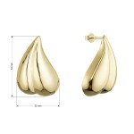 Pozlacené stříbrné náušnice velké slzy 61123