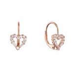 Pozlacené stříbrné náušnice srdce 11717.1 rose gold
